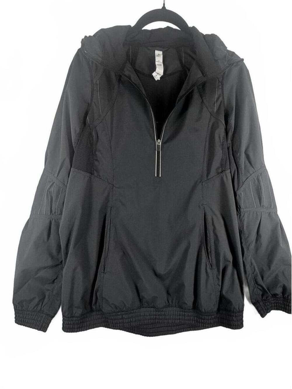 Lululemon Willpower Pullover Half-Zip Hooded Running Jacket‎ Black Size 4